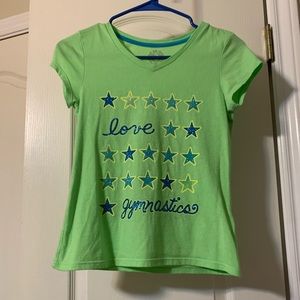 Girls Neon Green gymnastics shirt